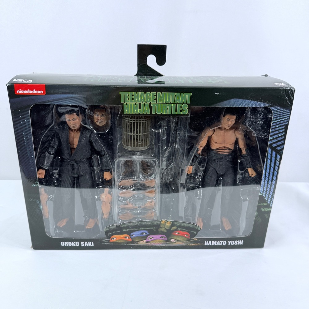 NECA TMNT Shadow Warriors Oroku Saki vs Hamato Yoshi 2-Pack Action Figures NEW